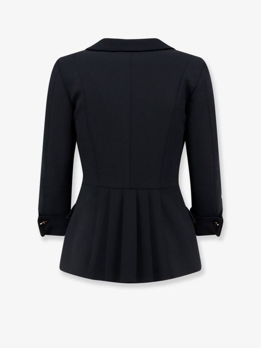 Stretch fabric blazer with logoed cufflinks