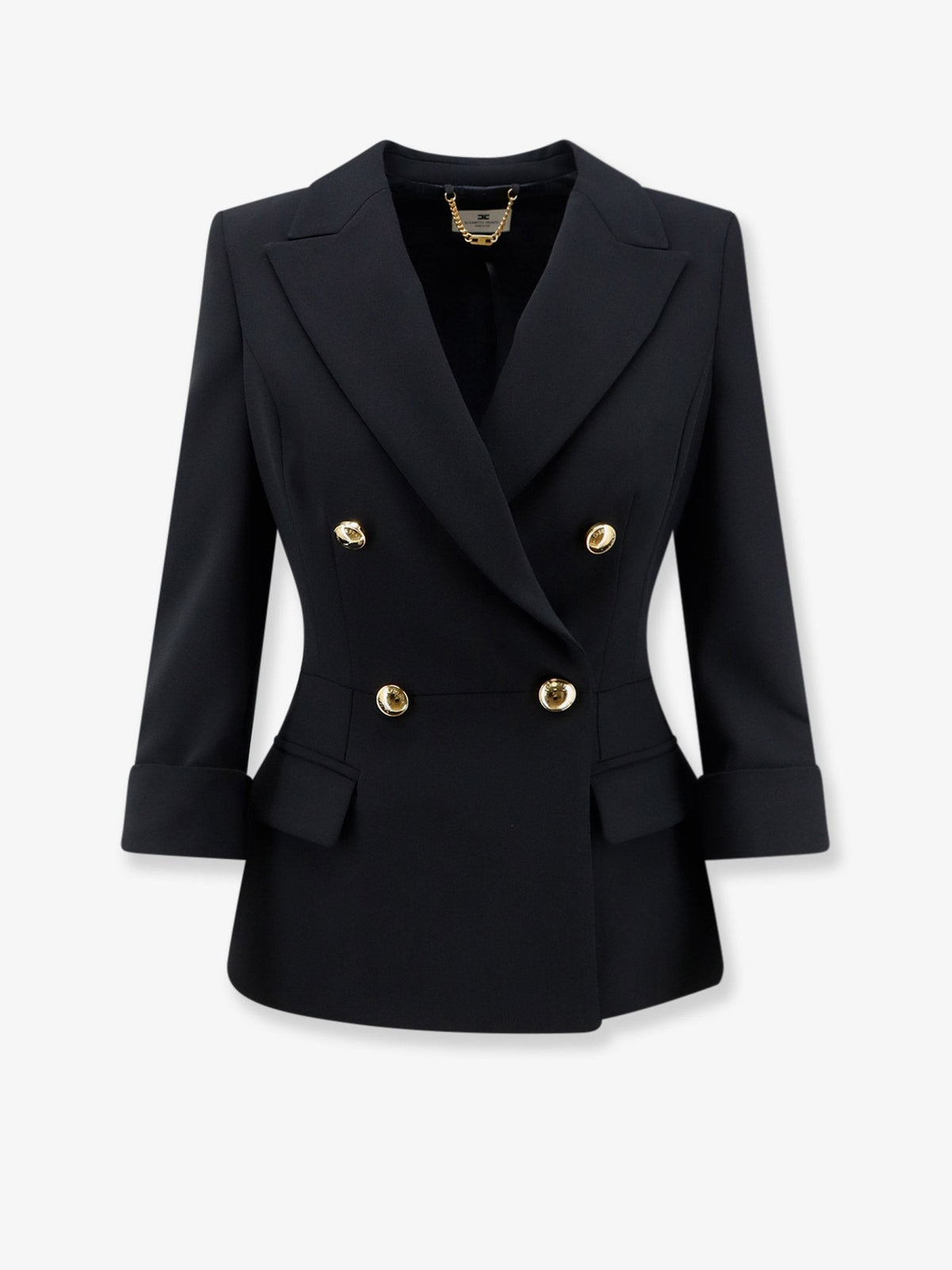Stretch fabric blazer with logoed cufflinks