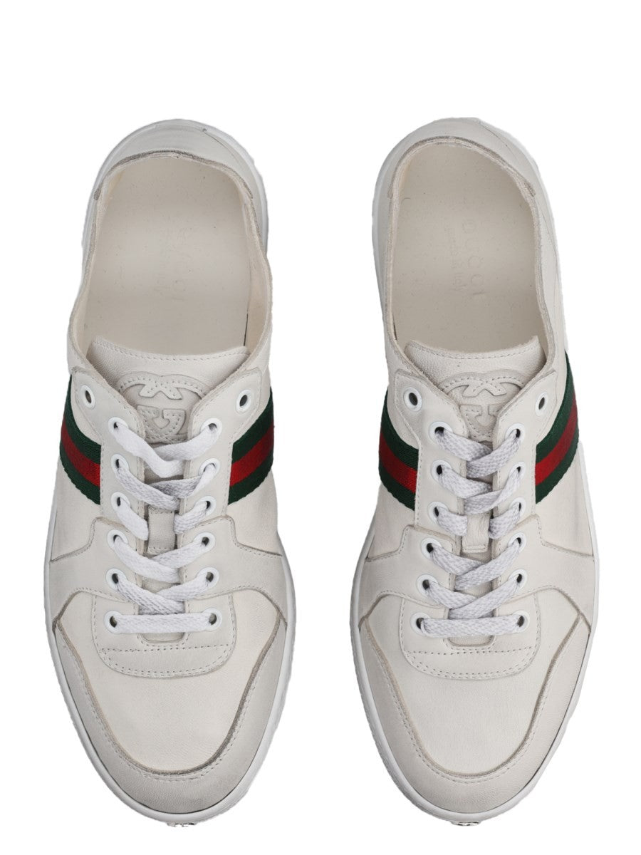 "STRETCH" LEATHER EFFECT SNEAKER