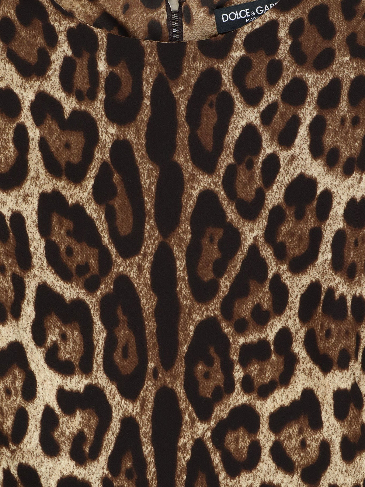 Stretch silk dress with Leopard print