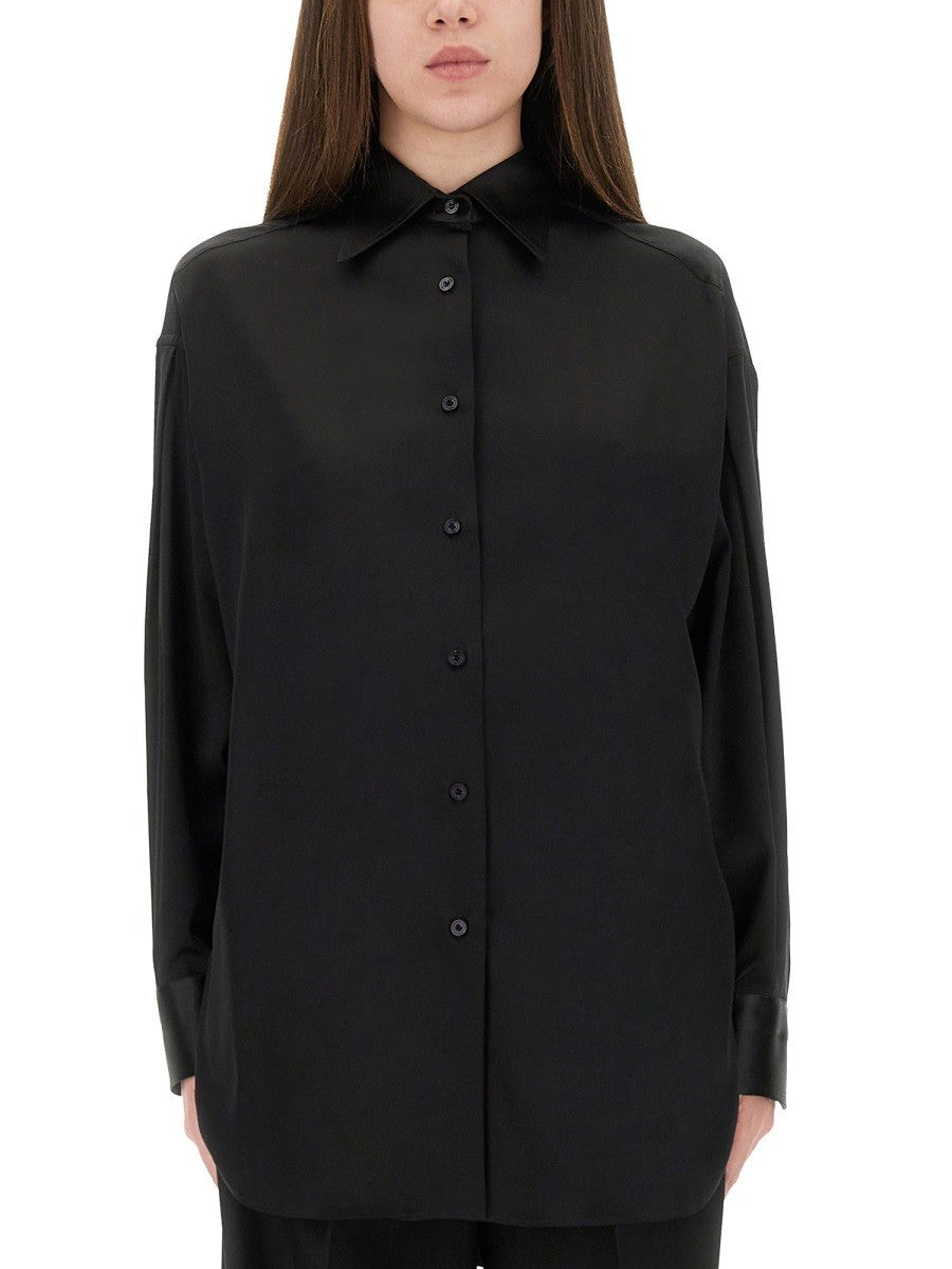 STRETCH SILK SATIN SHIRT