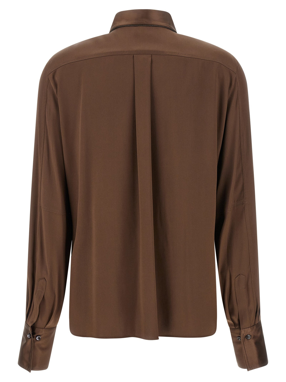 Stretch silk satin shirt