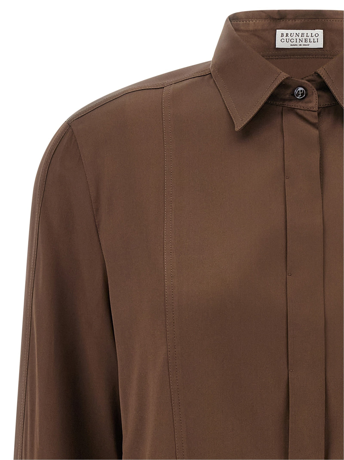 Stretch silk satin shirt