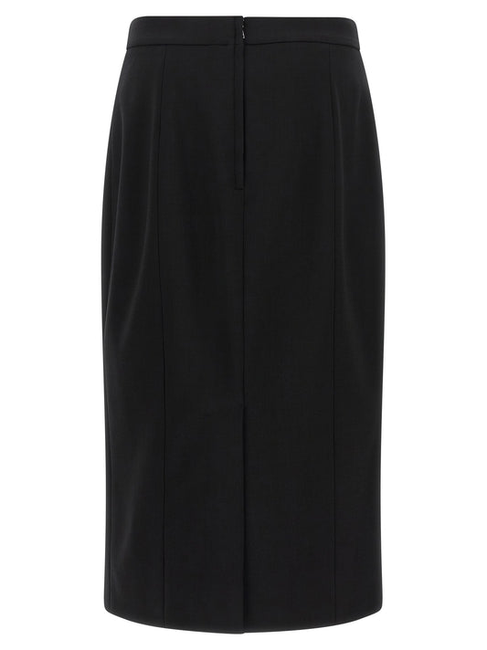 Stretch wool skirt