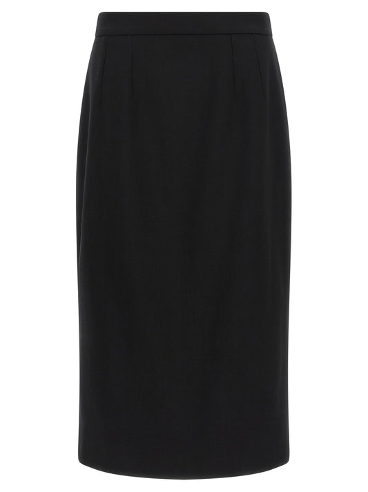 Stretch wool skirt