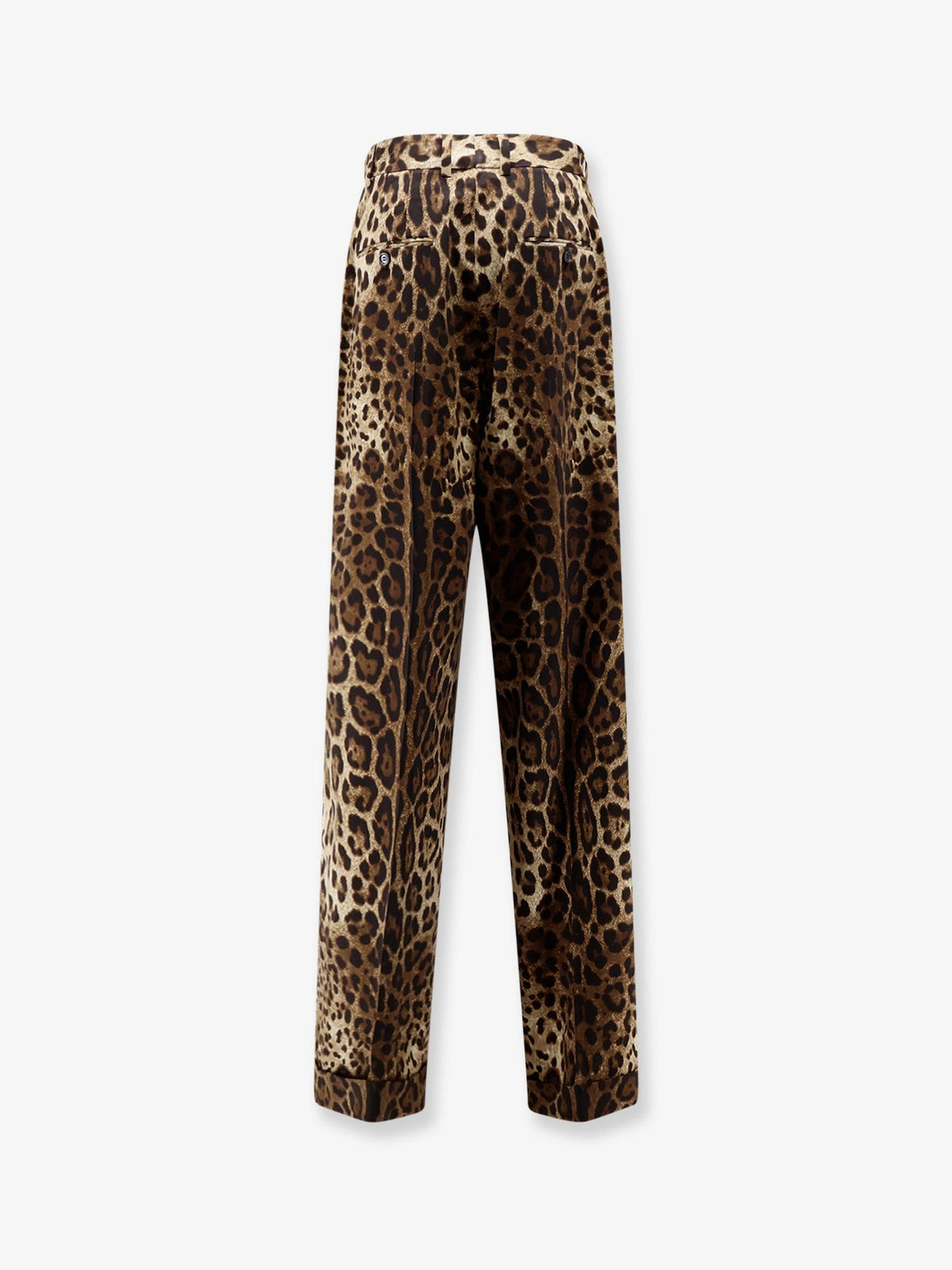 Stretch wool trousers with animal print