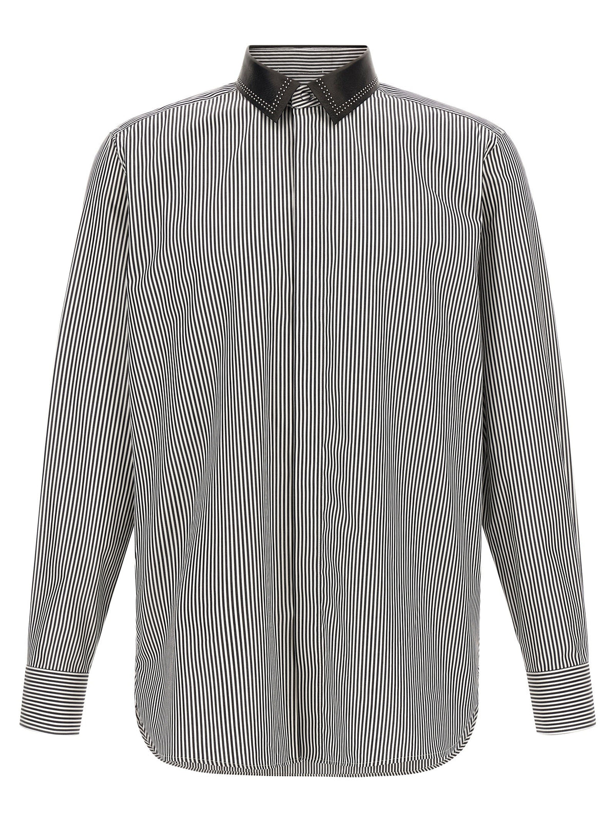 Striped Shirt with Detachable Collar
