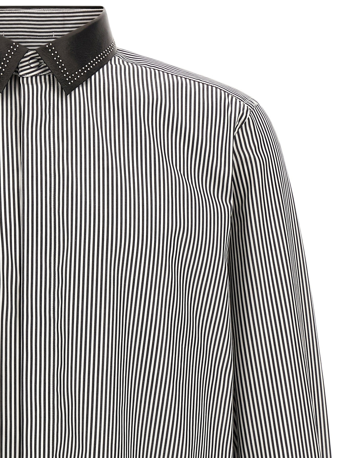 Striped Shirt with Detachable Collar