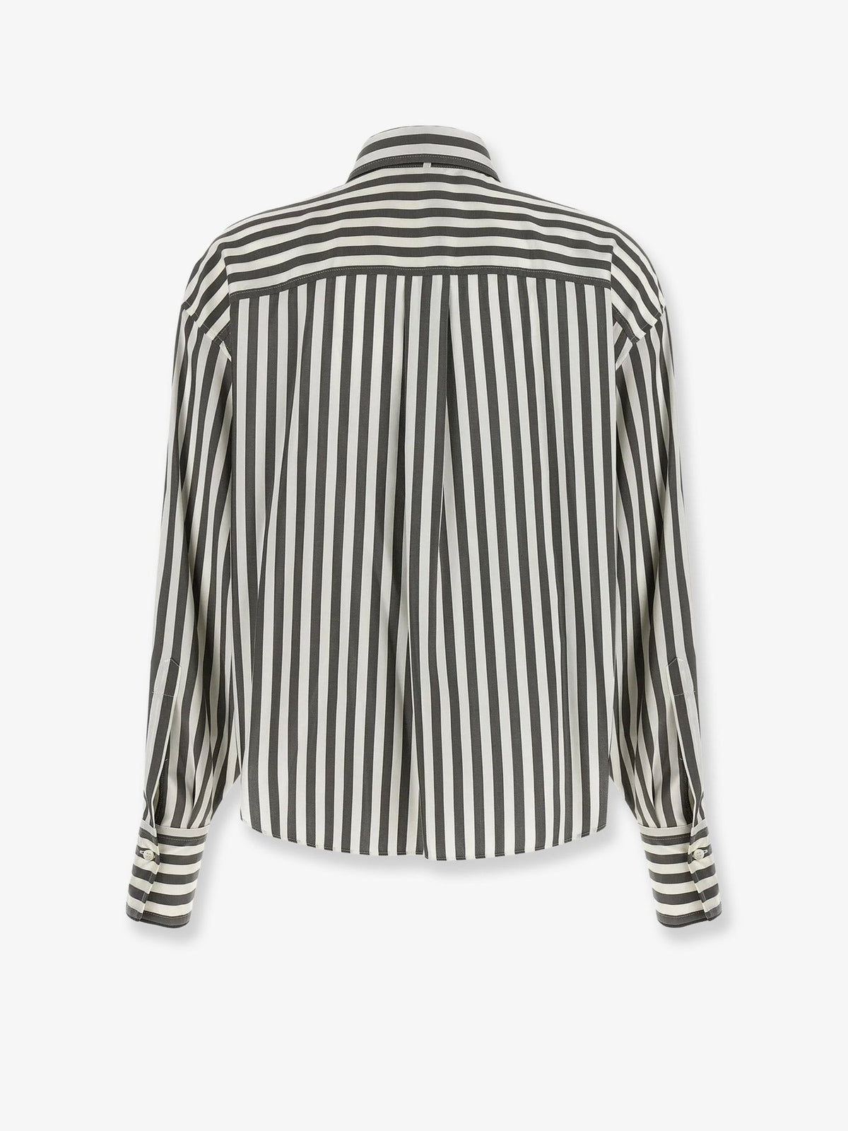 Striped silk shirt with foulard