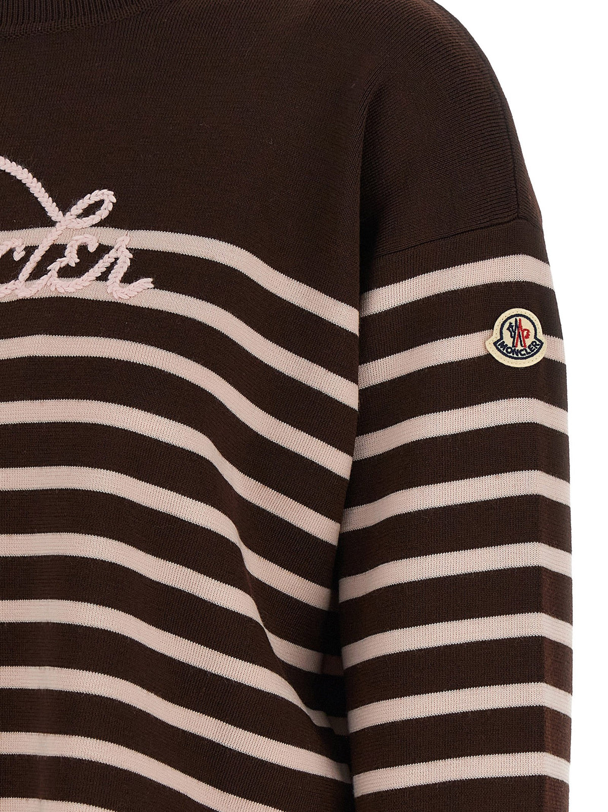 Striped sweater with embroidery