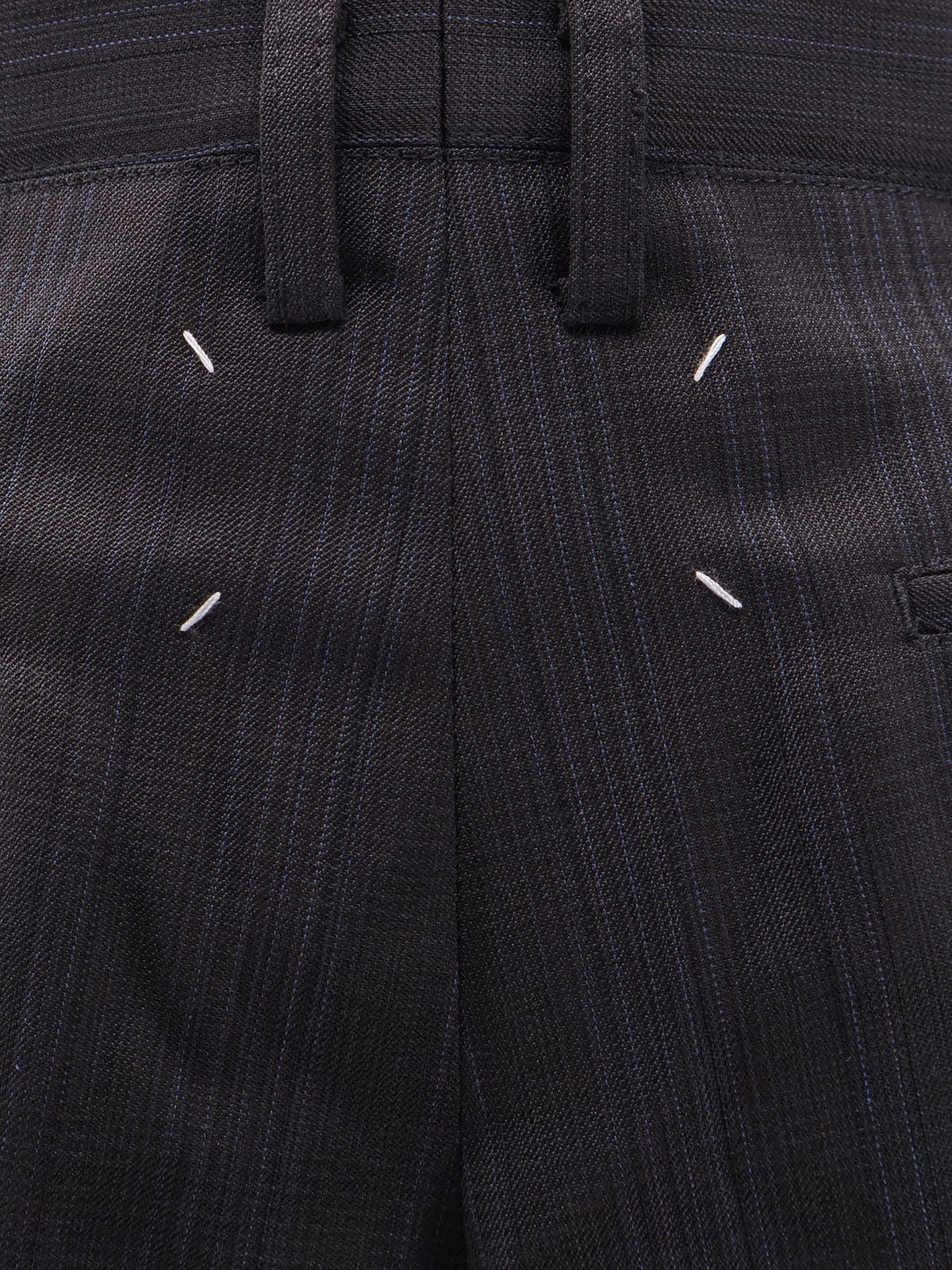 Striped virgin wool shorts