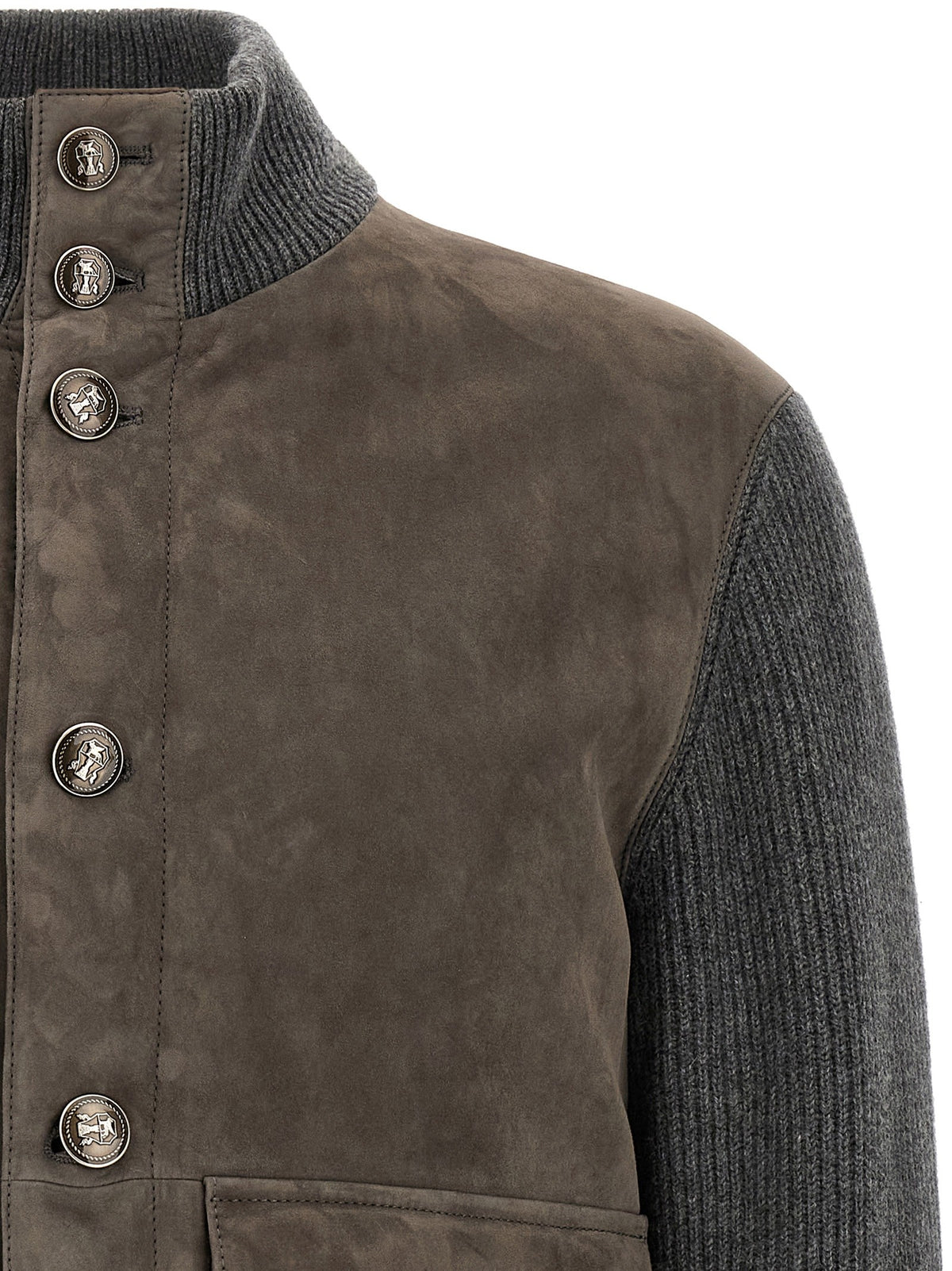 Suede and wool jacket
