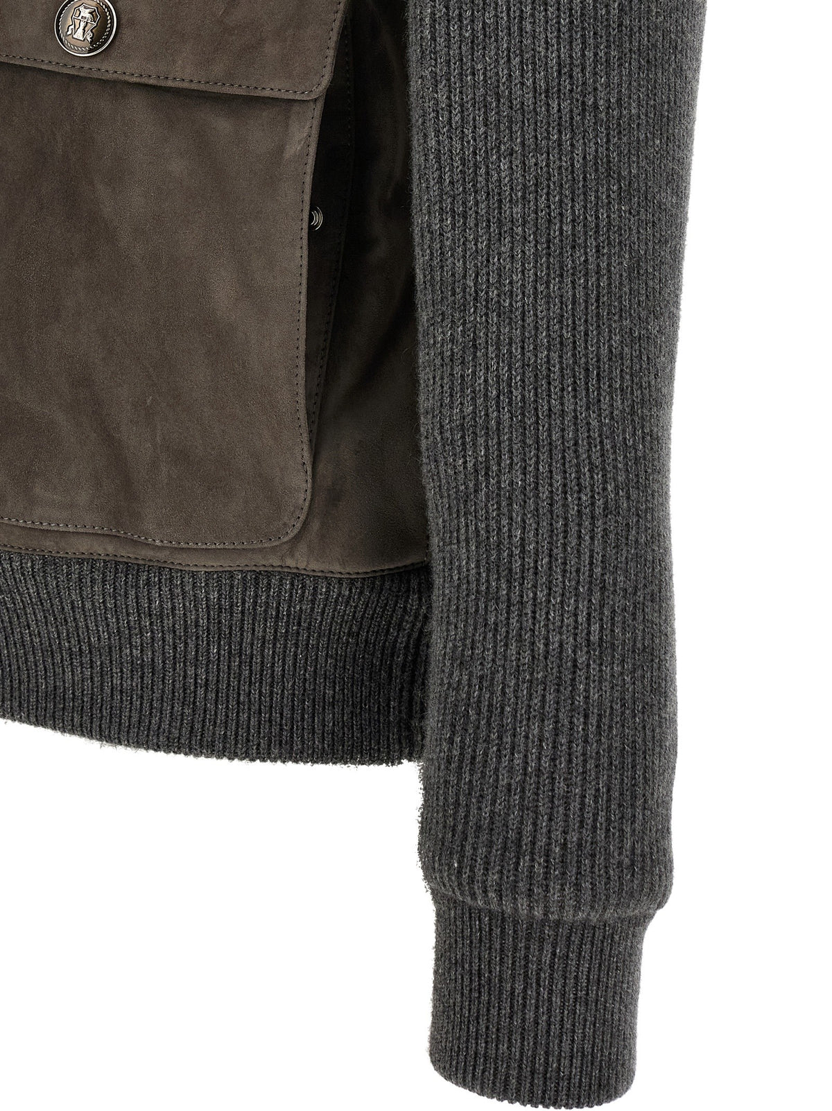 Suede and wool jacket
