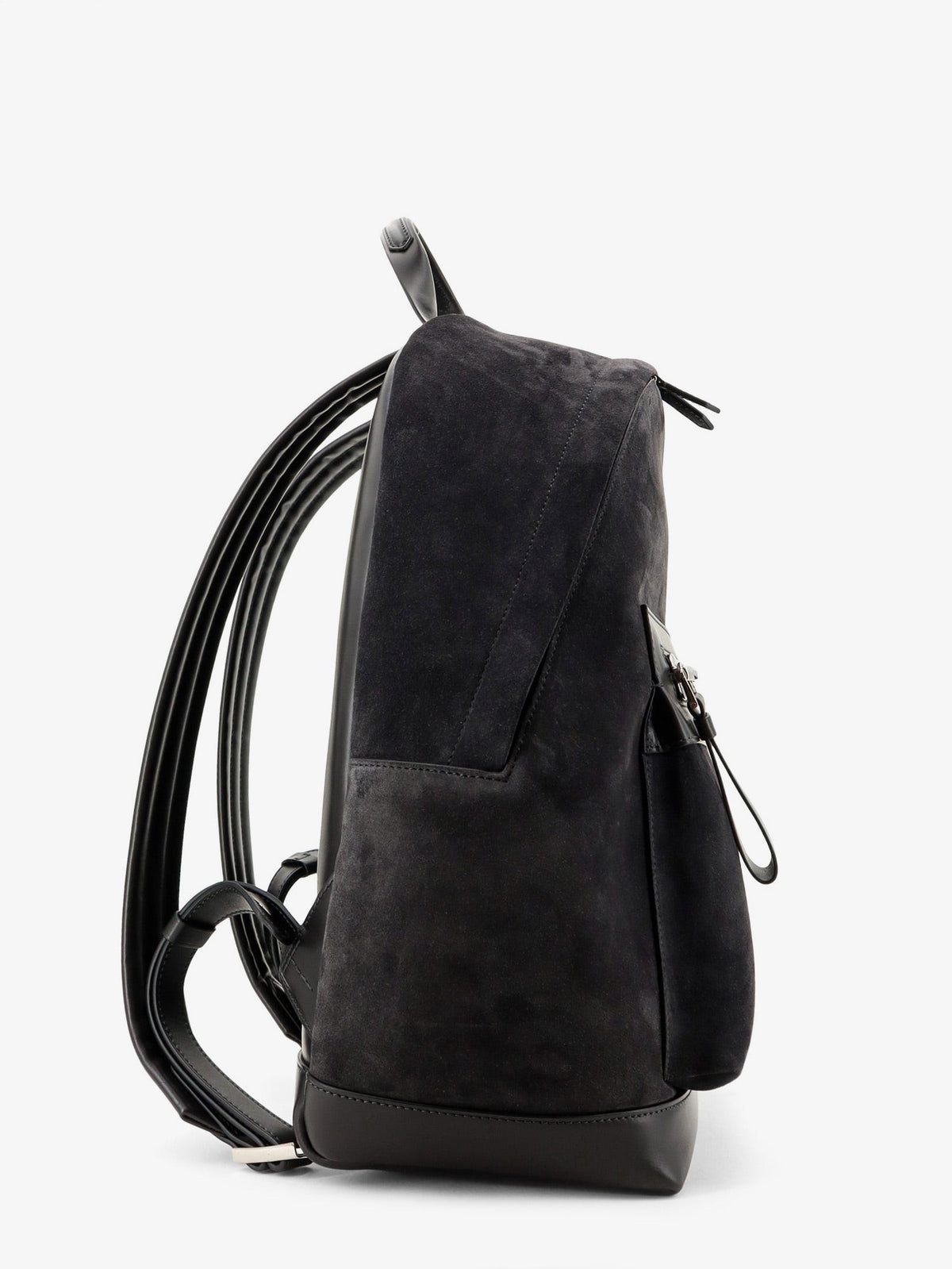 Suede backpack with maxi zip on the front