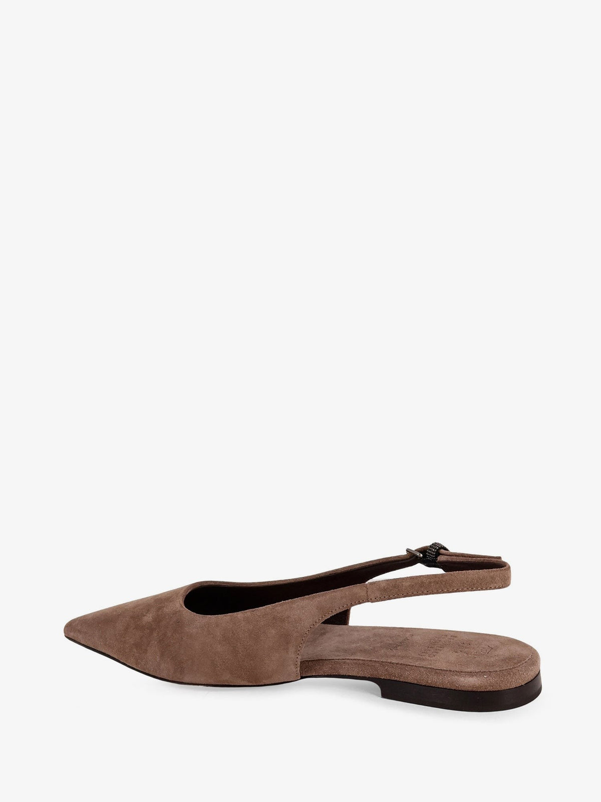 Suede ballerinas with side Monili detail