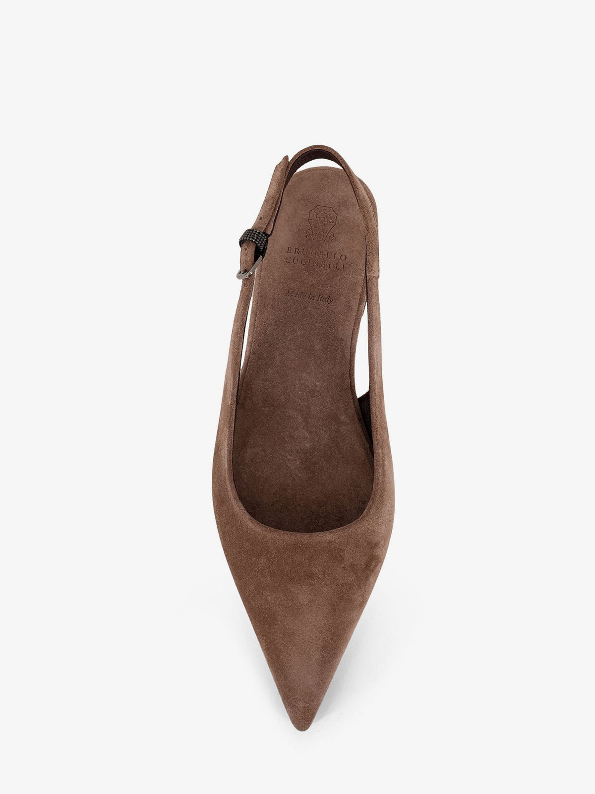 Suede ballerinas with side Monili detail