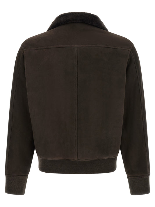 Suede bomber jacket
