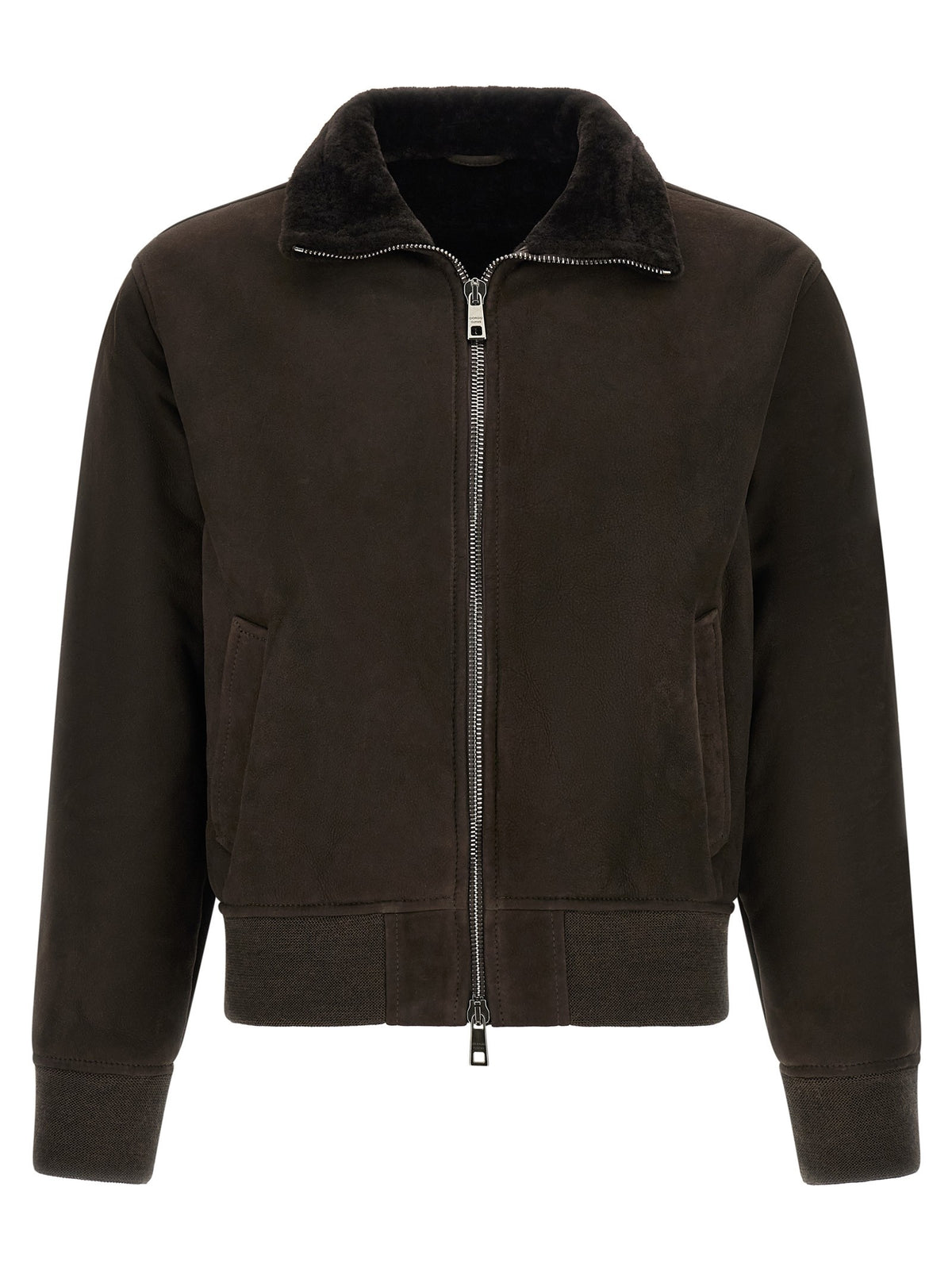 Suede bomber jacket