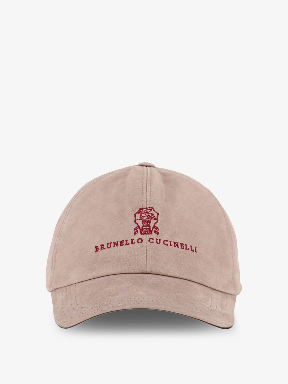 Suede hat with embroidered logo on the front
