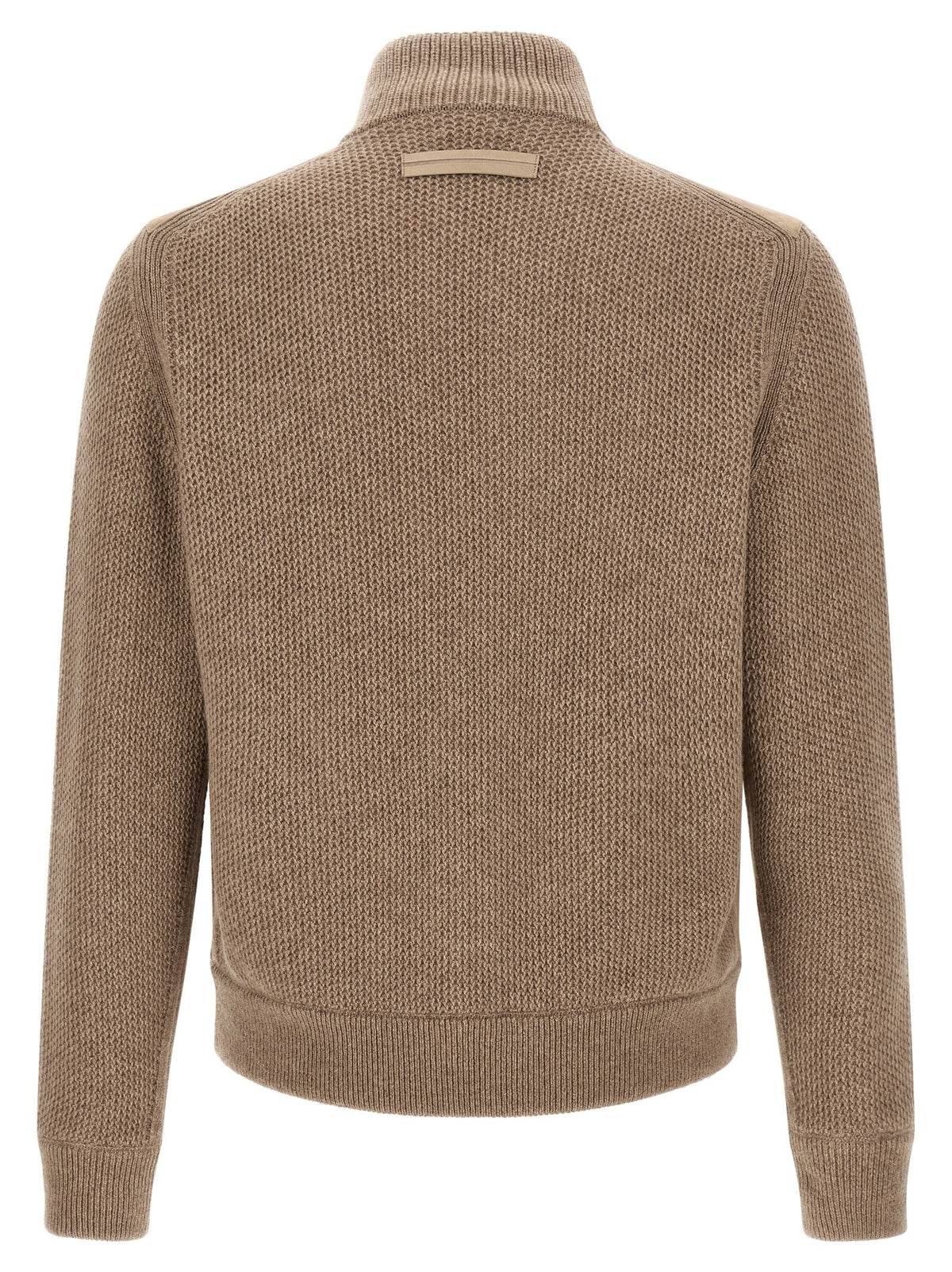 Suede panel cardigan