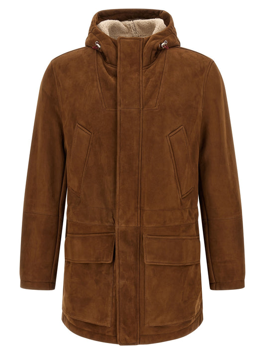 Suede parka