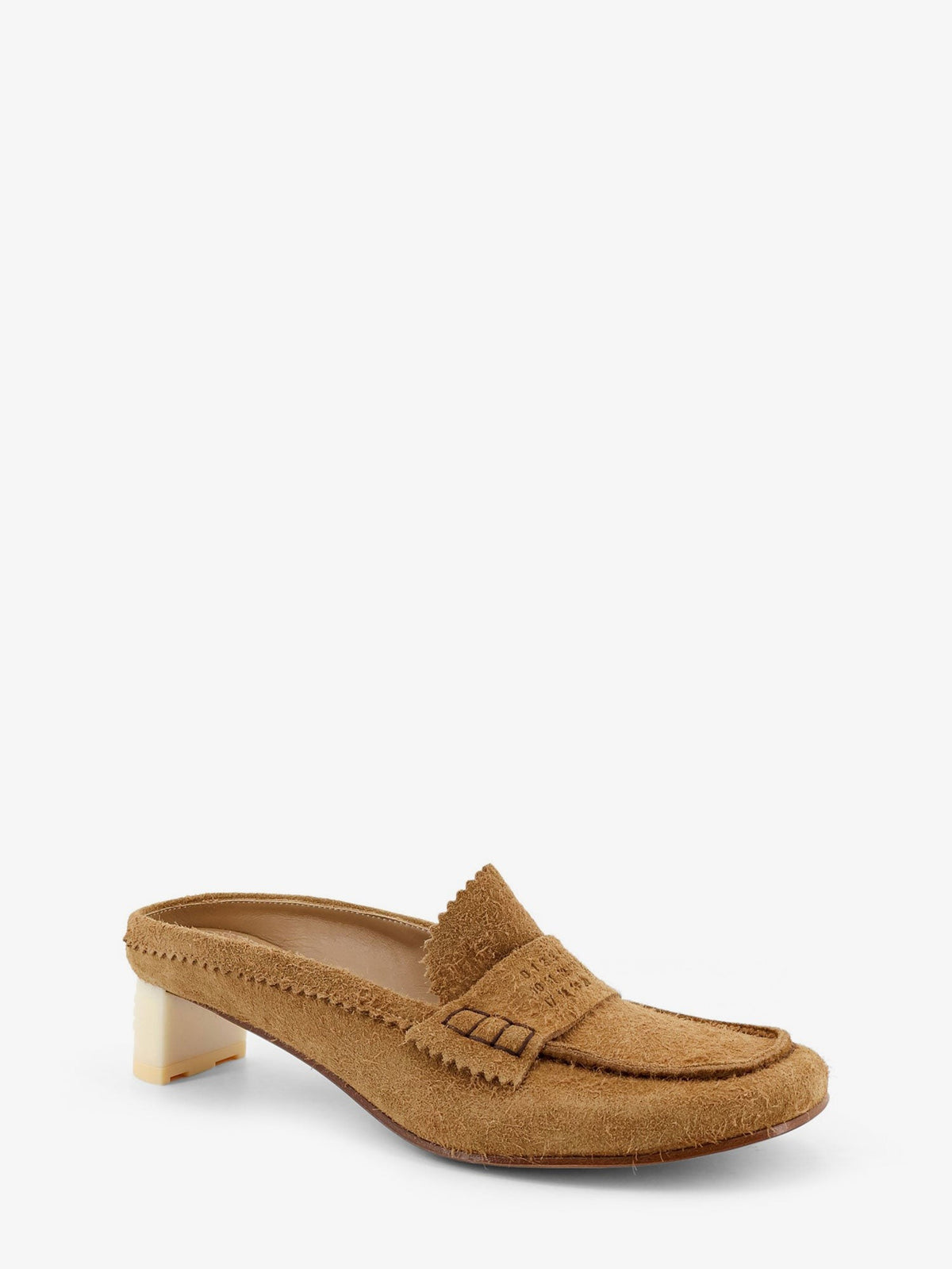 Suede sandals with iconic engraved logo
