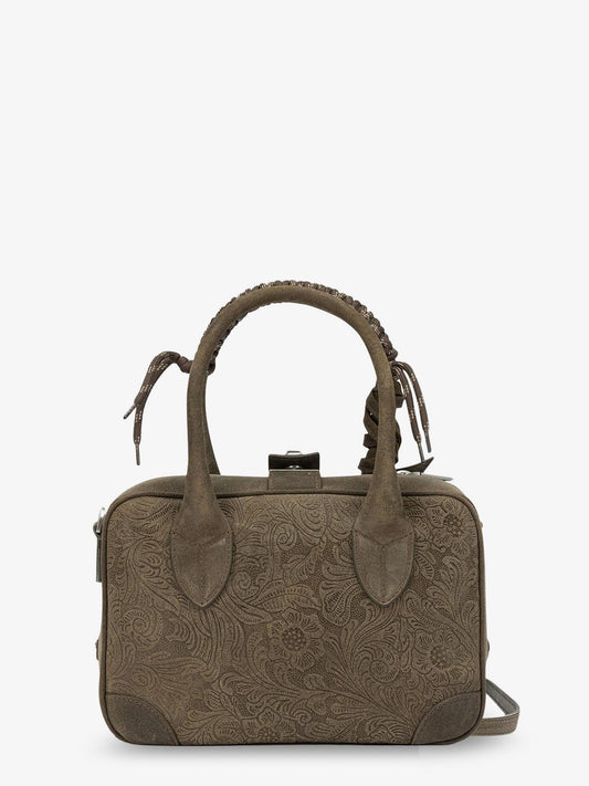 Suede Vita Bag crossbody bag with floral motif
