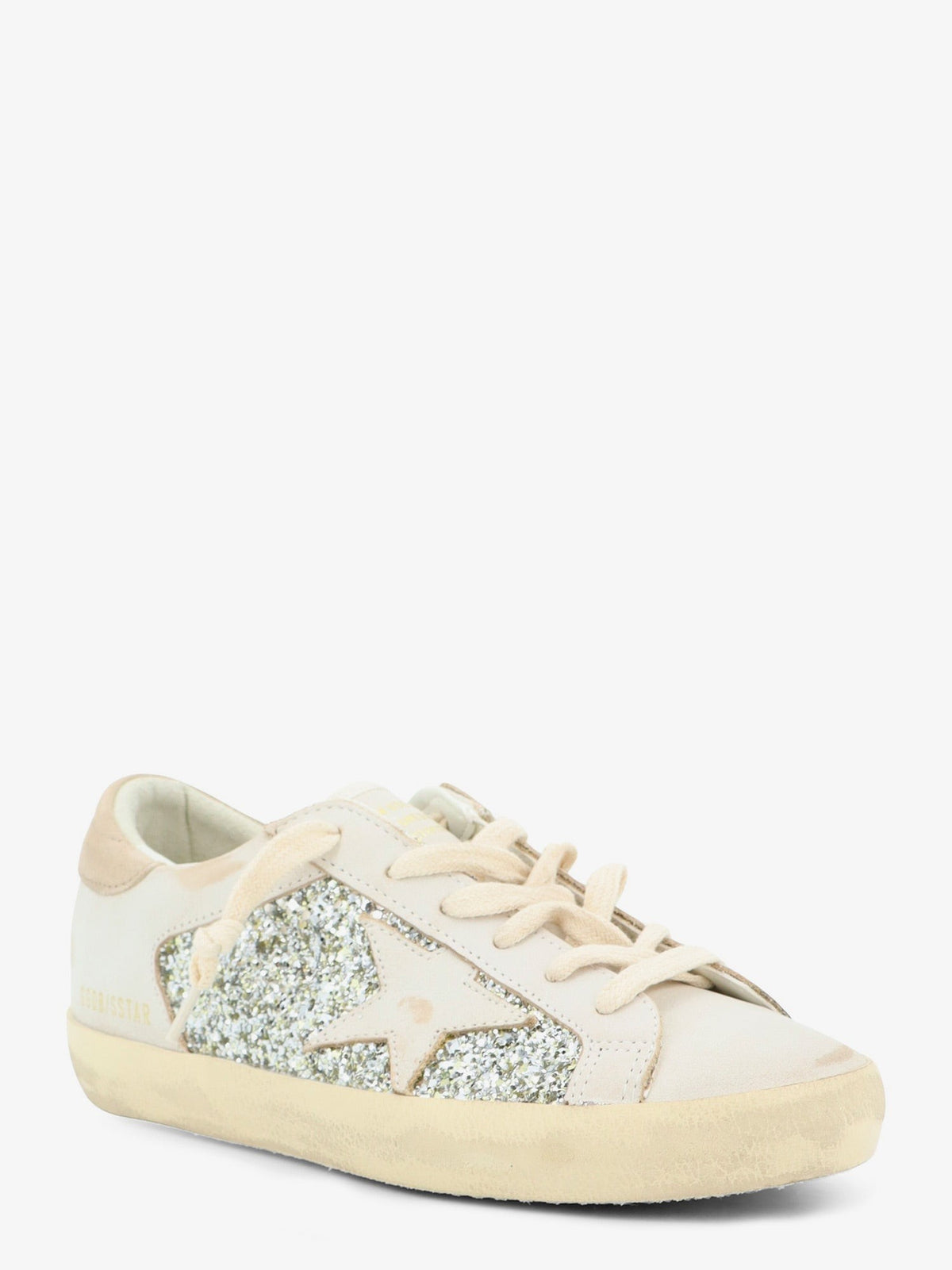 Superstar leather sneakers with all-over glitter pattern