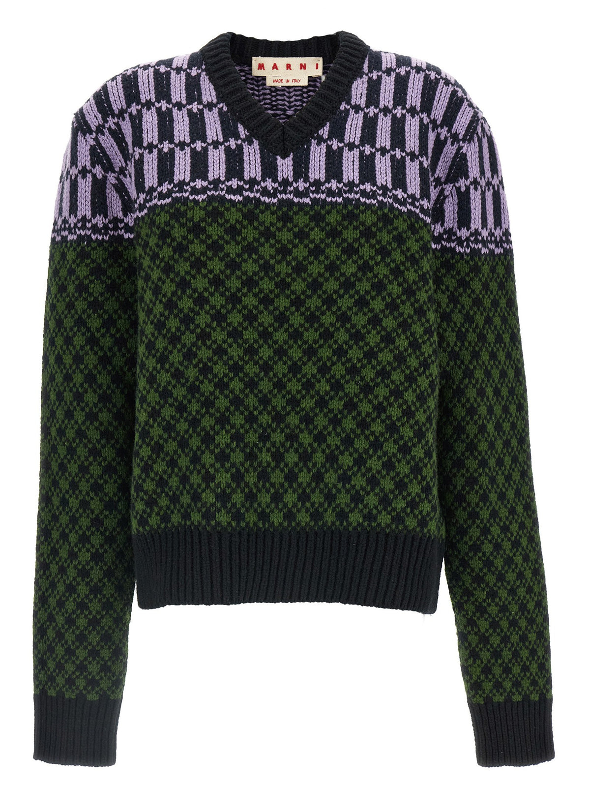 Sweater with geometric pattern