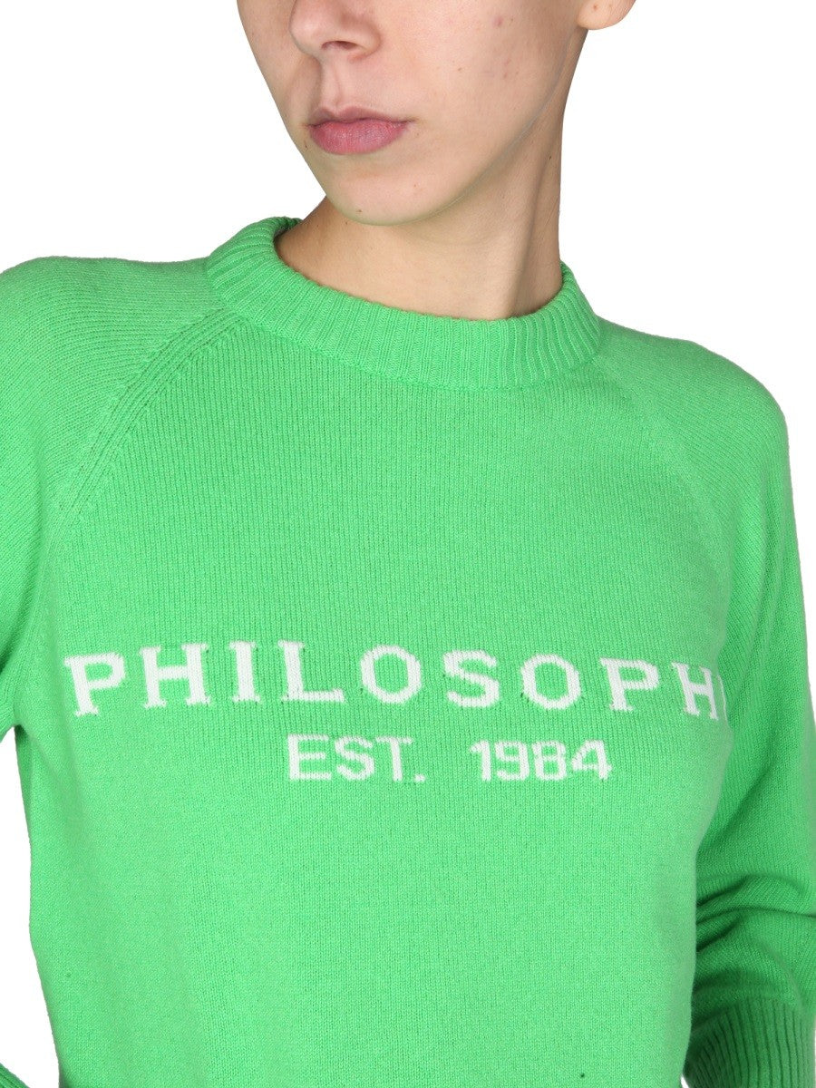 SWEATER WITH LOGO INLAY