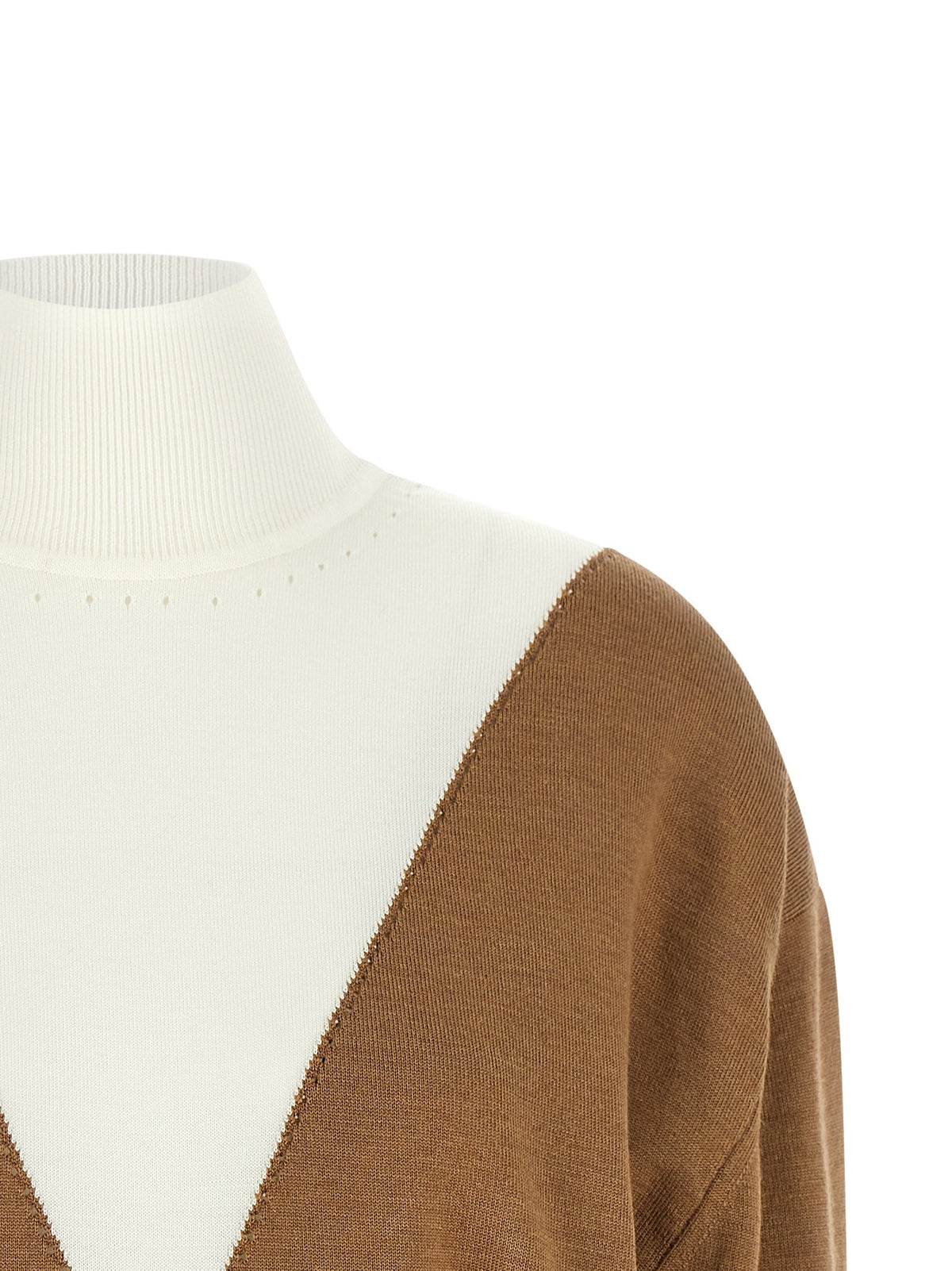 Sweater with perforated intarsia