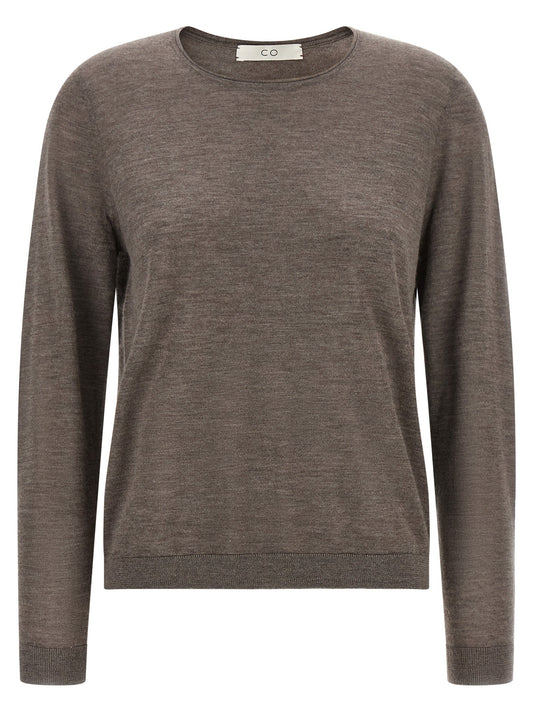 Sweater with rolled neckline