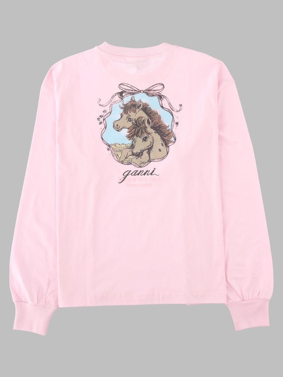T-Shirt A Manica Lunga Con Logo e Stampa