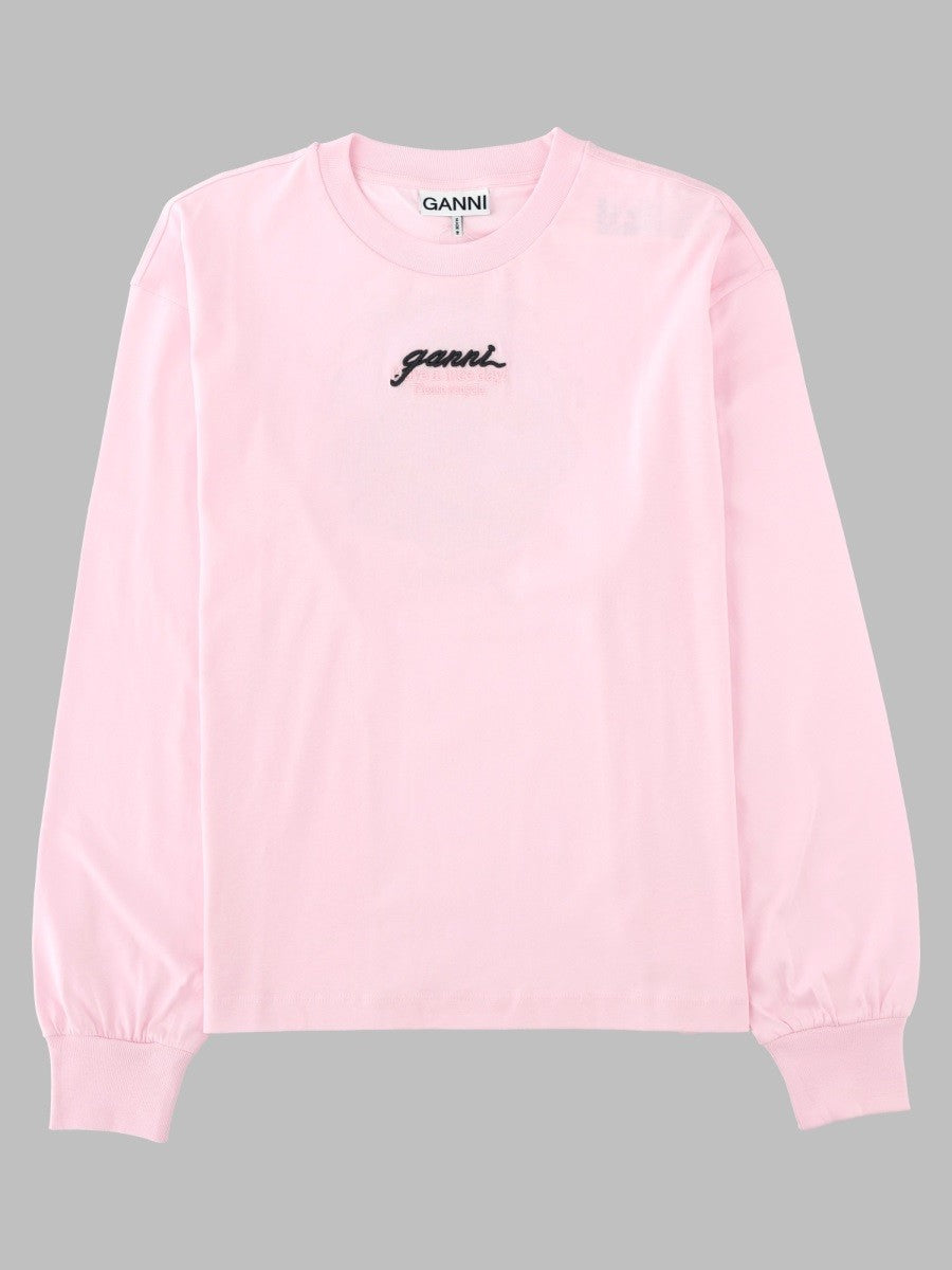 T-Shirt A Manica Lunga Con Logo e Stampa