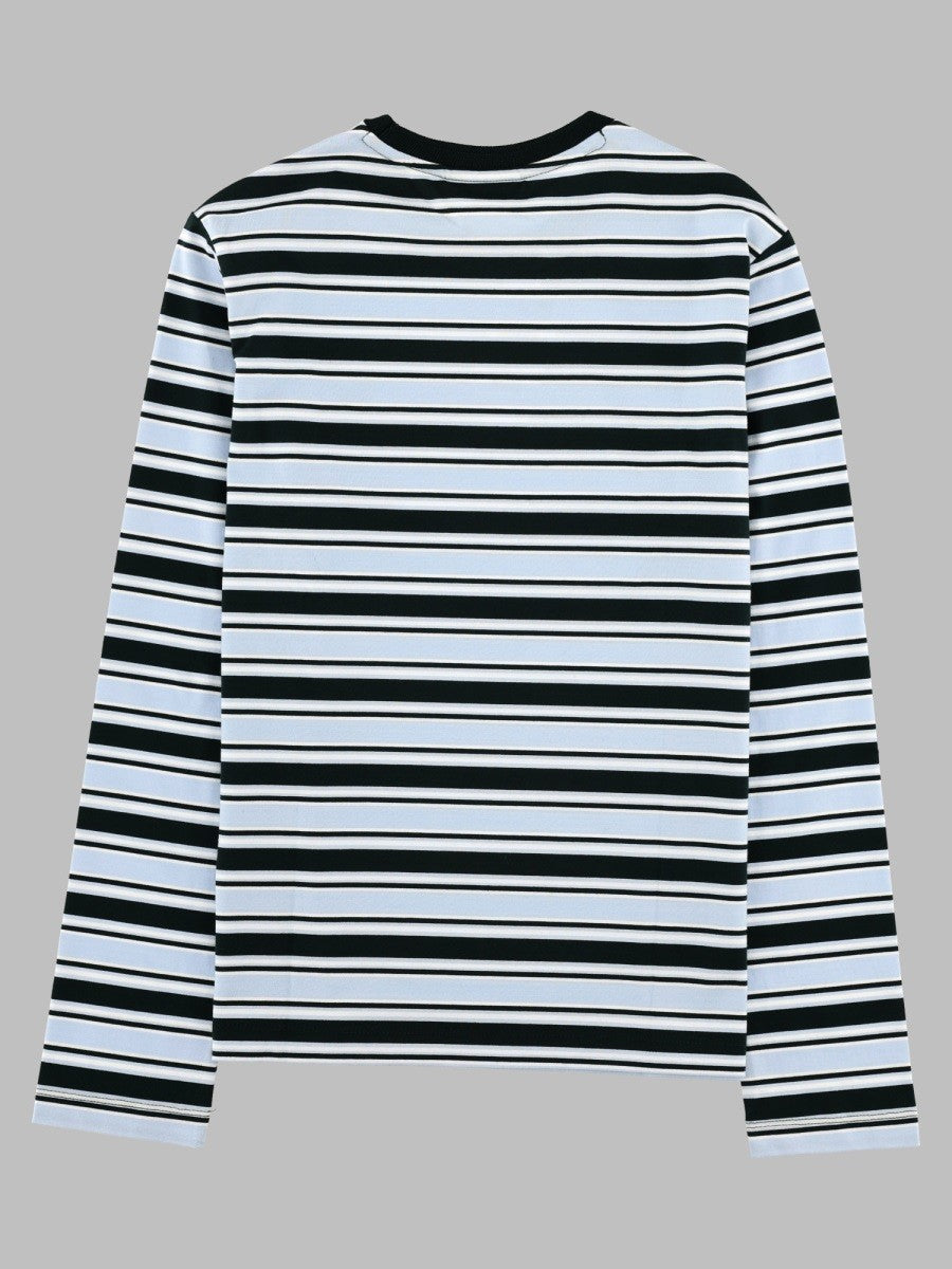 T-Shirt a Righe Con Logo