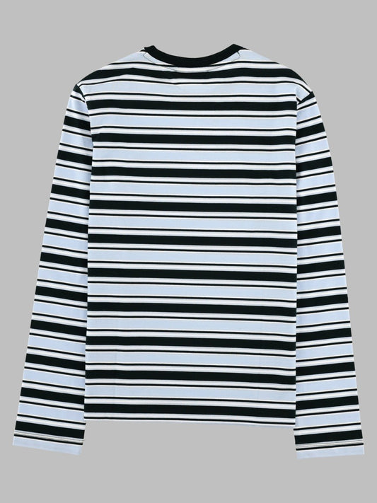 T-Shirt a Righe Con Logo