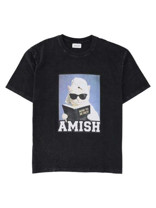 T-Shirt con Stampa "Rich Cat"