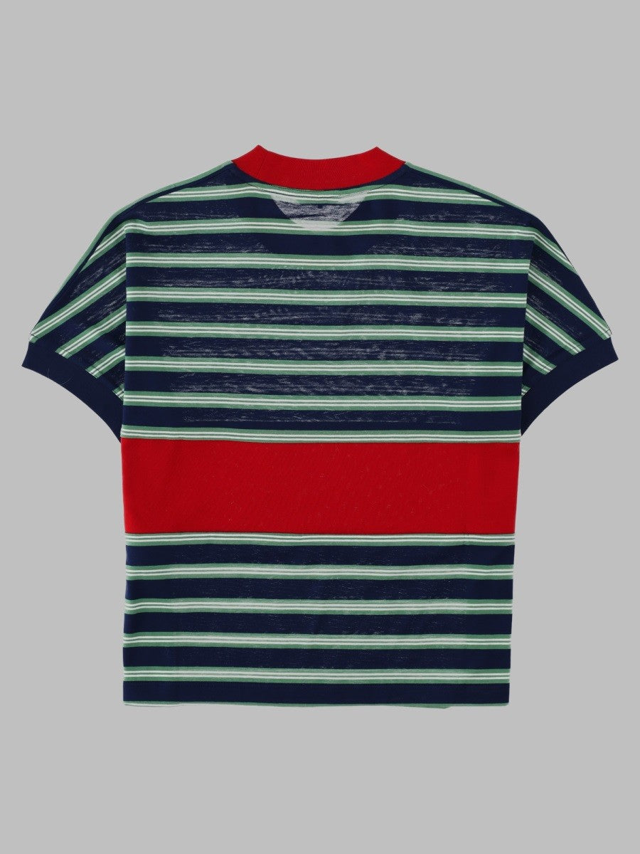 T-Shirt In Cotone a Righe Con Logo