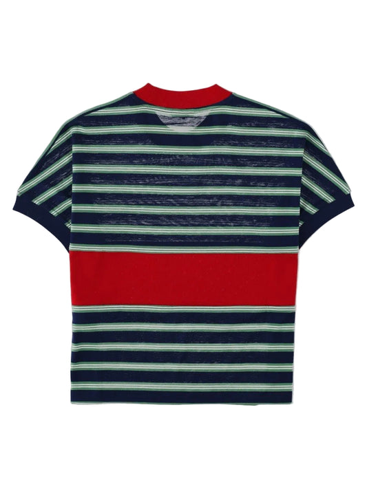T-Shirt In Cotone a Righe Con Logo