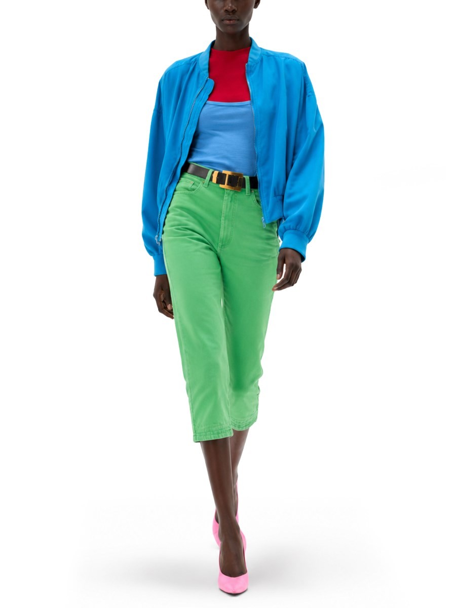 T-SHIRT IN LANA A COSTE CON RICAMO