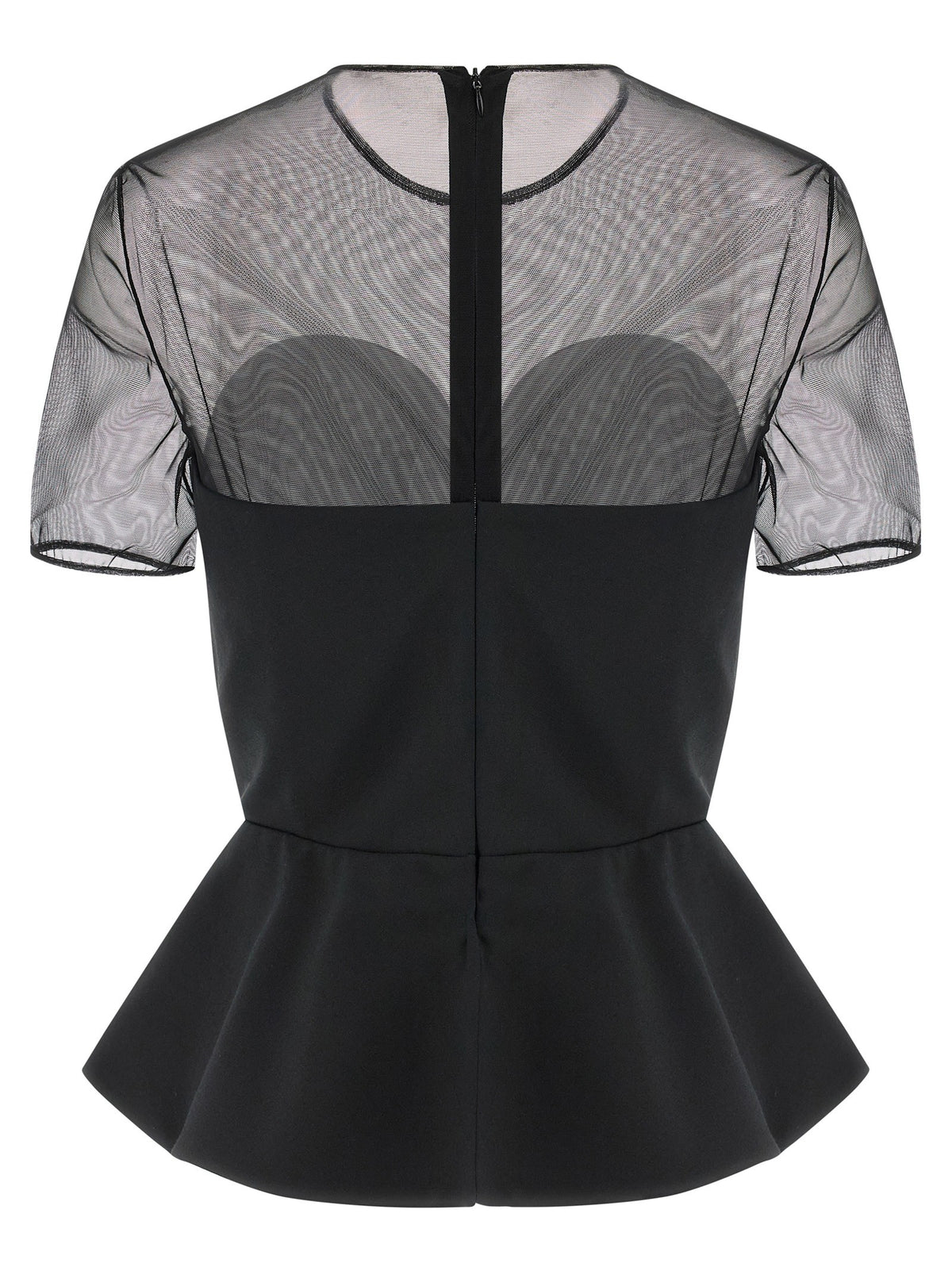 'Tailored Bustier With Sheer Neckline' top