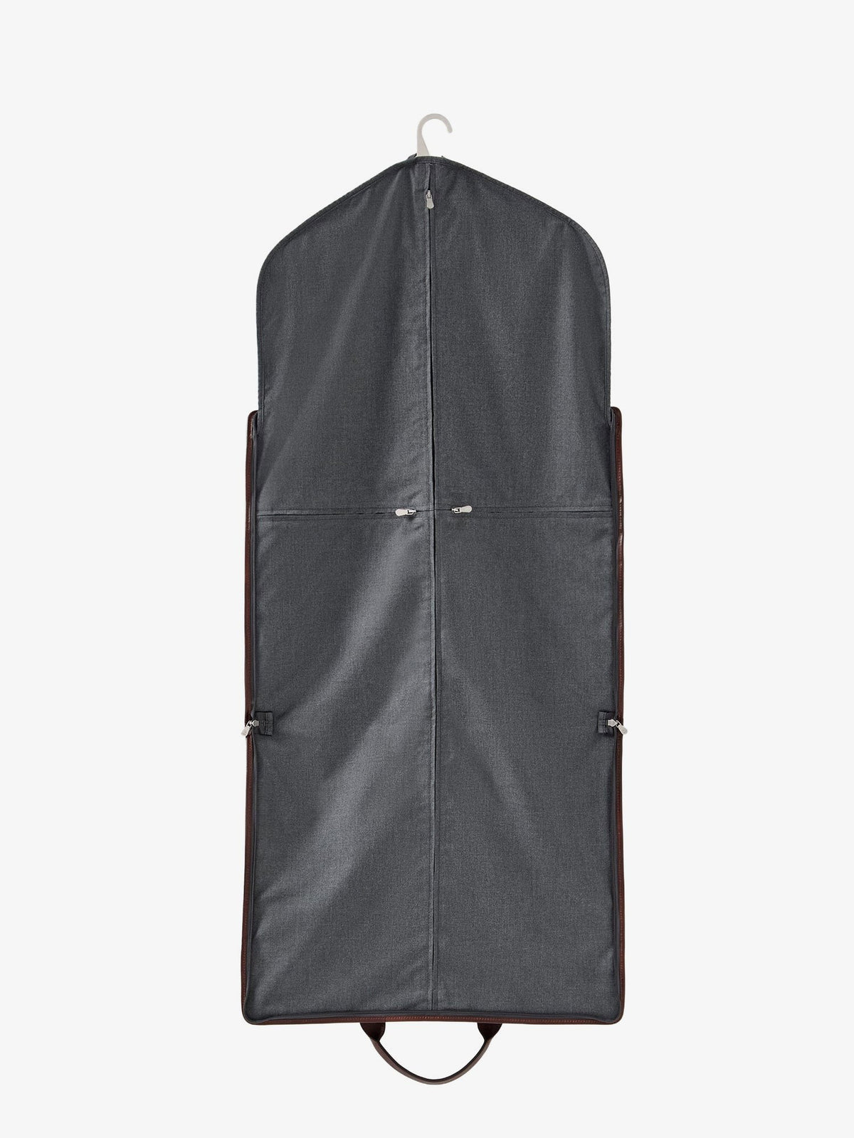 Technical fabric and leather garment bag