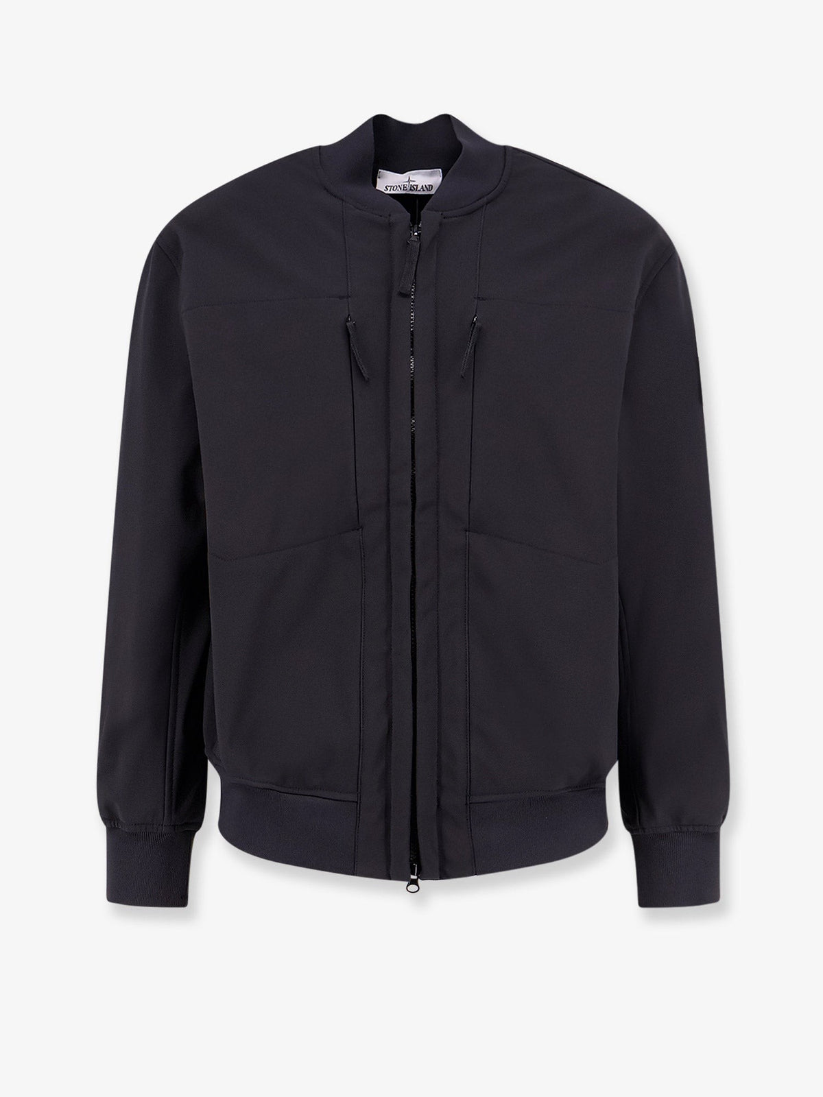 Technical fabric jacket with iconic side logo patch