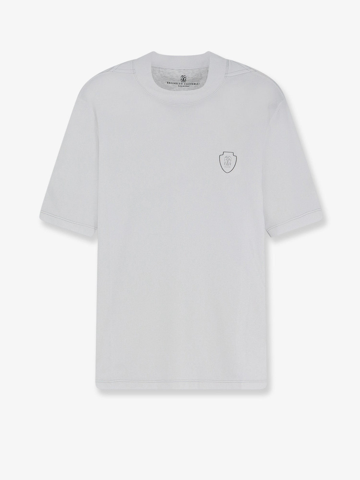 Technical fabric T-shirt with front logo patch