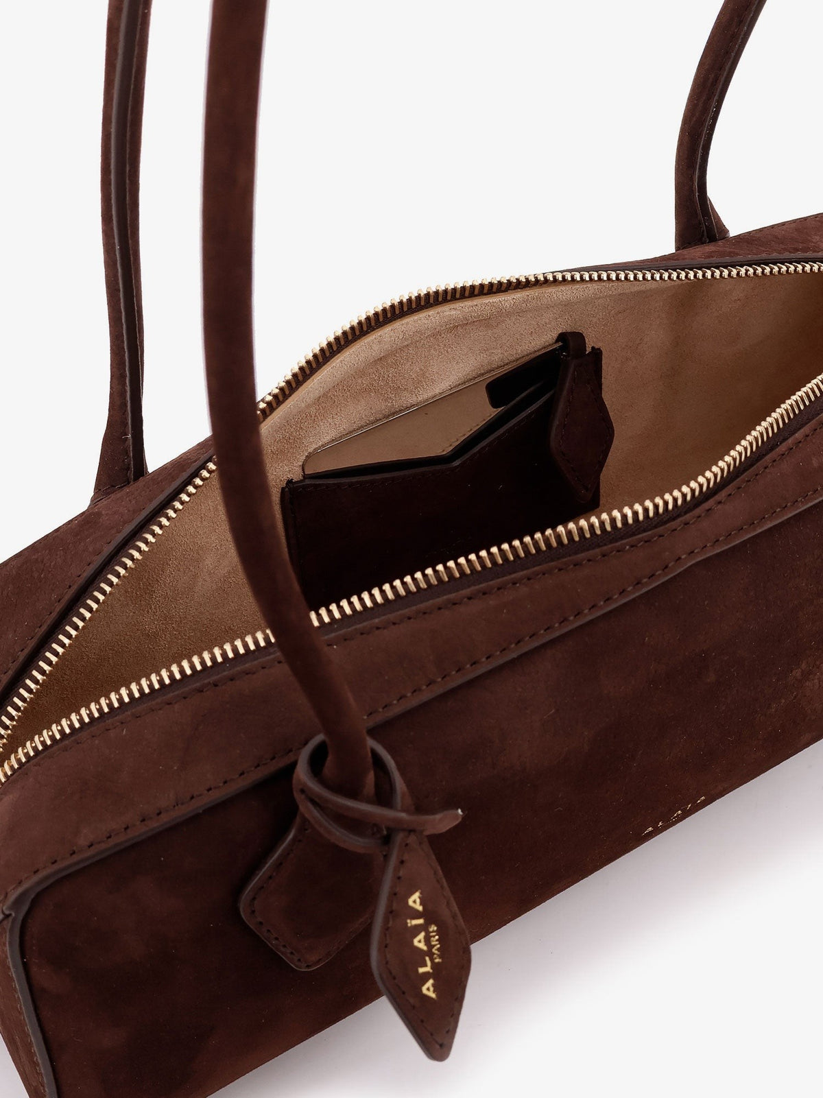 Teckel Medium suede shoulder bag