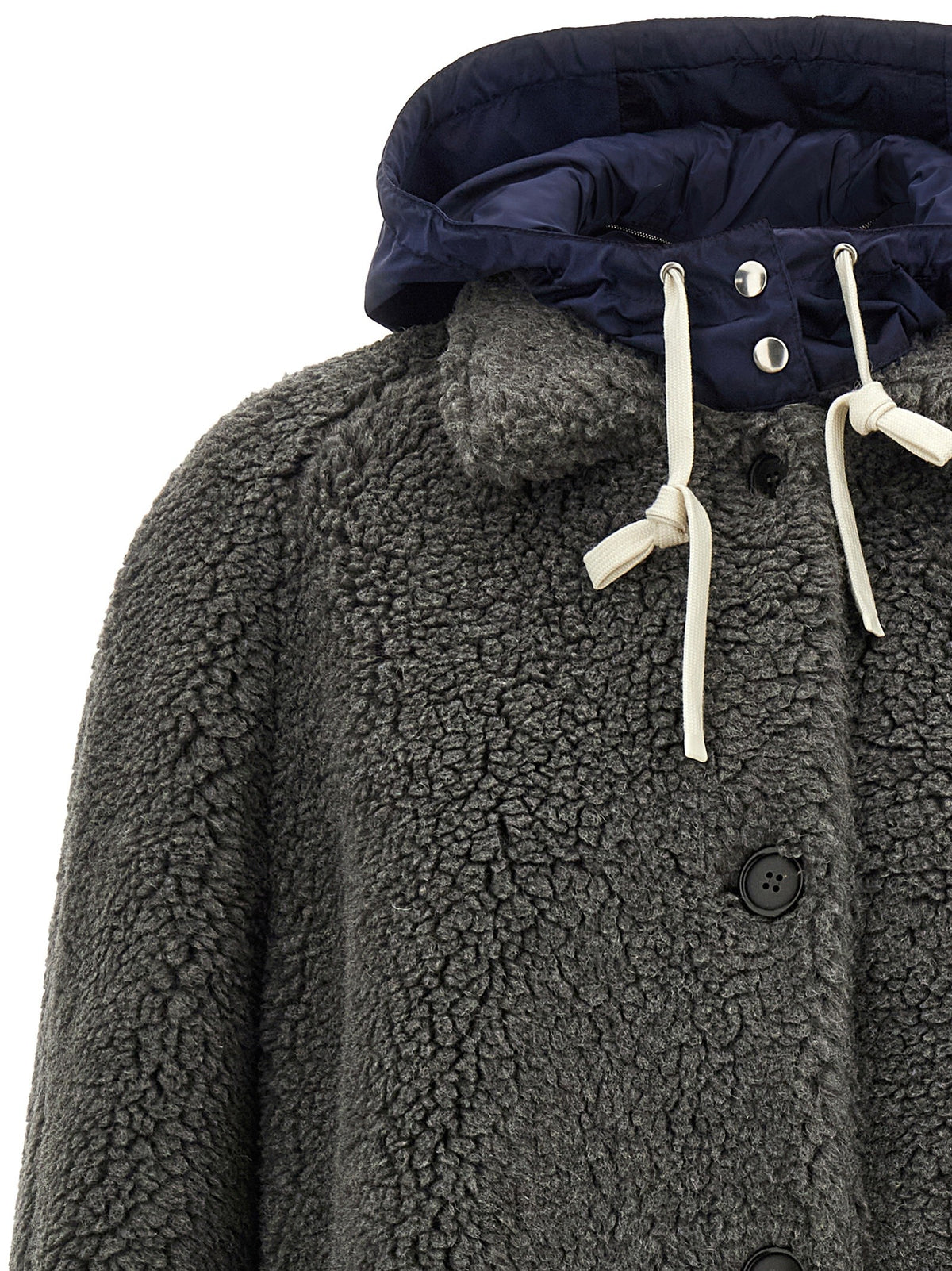 Teddy Nylon Hooded Coat