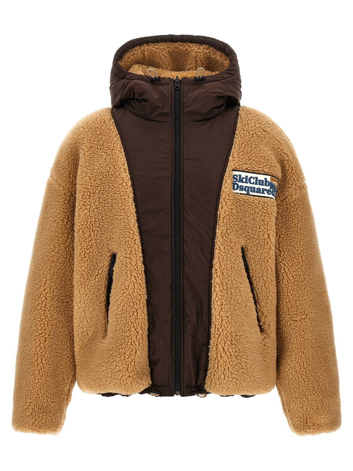 Teddy reversible jacket with logo patch