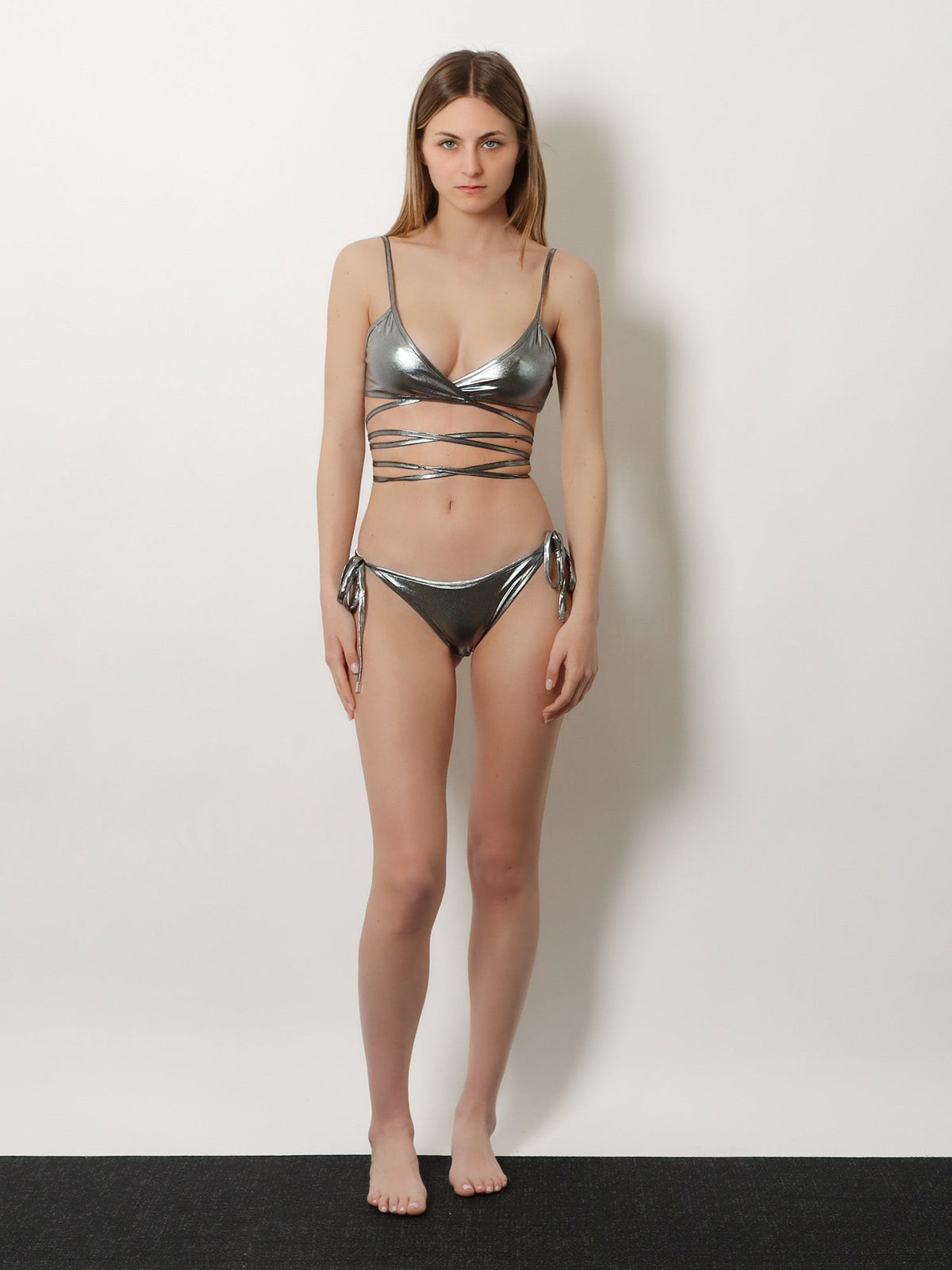The Attico Il Primo Bagno lycra bikini with a metallic effect