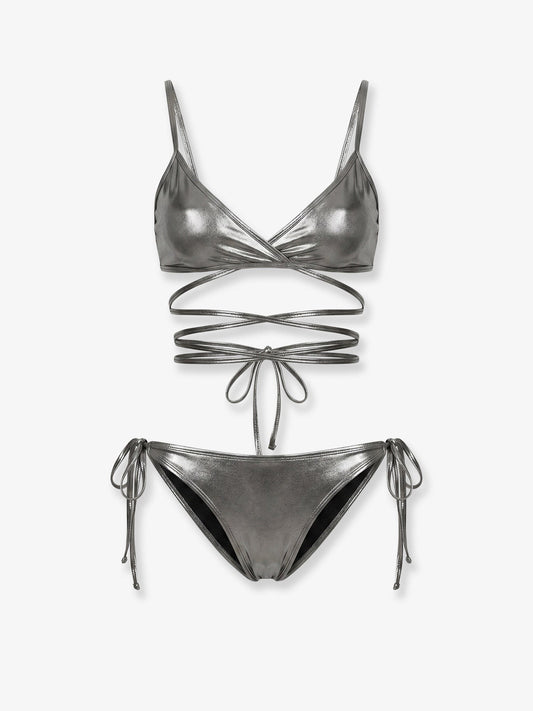 The Attico Il Primo Bagno lycra bikini with a metallic effect