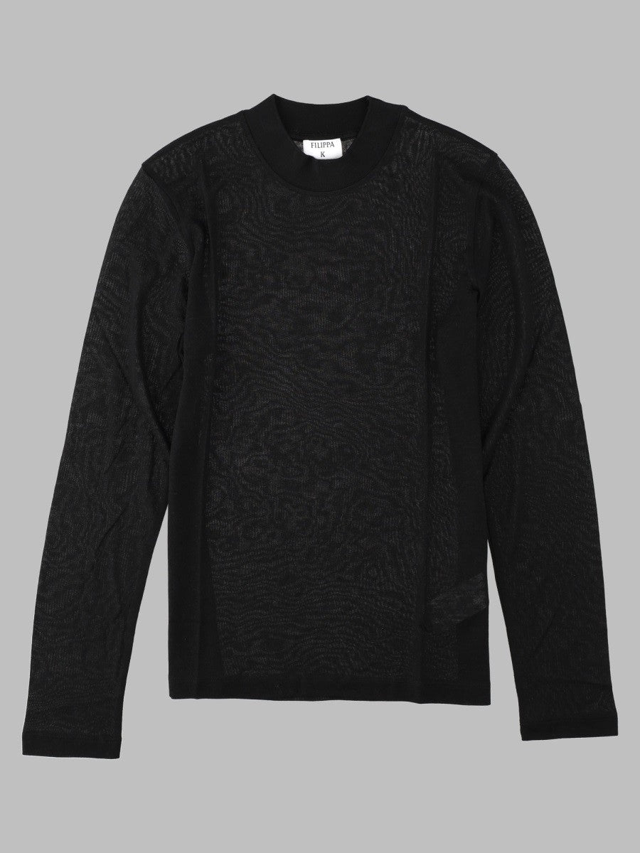 Top a Collo Alto in Lyocell e Cashmere